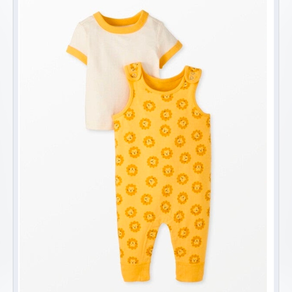 Hanna Andersson Yellow Lion Print Romper